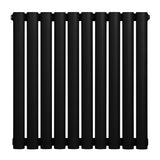 Radiateur à colonnes ovales noir, 600 x 600 mm, avec finition mate et design élégant, idéal pour un chauffage efficace et moderne