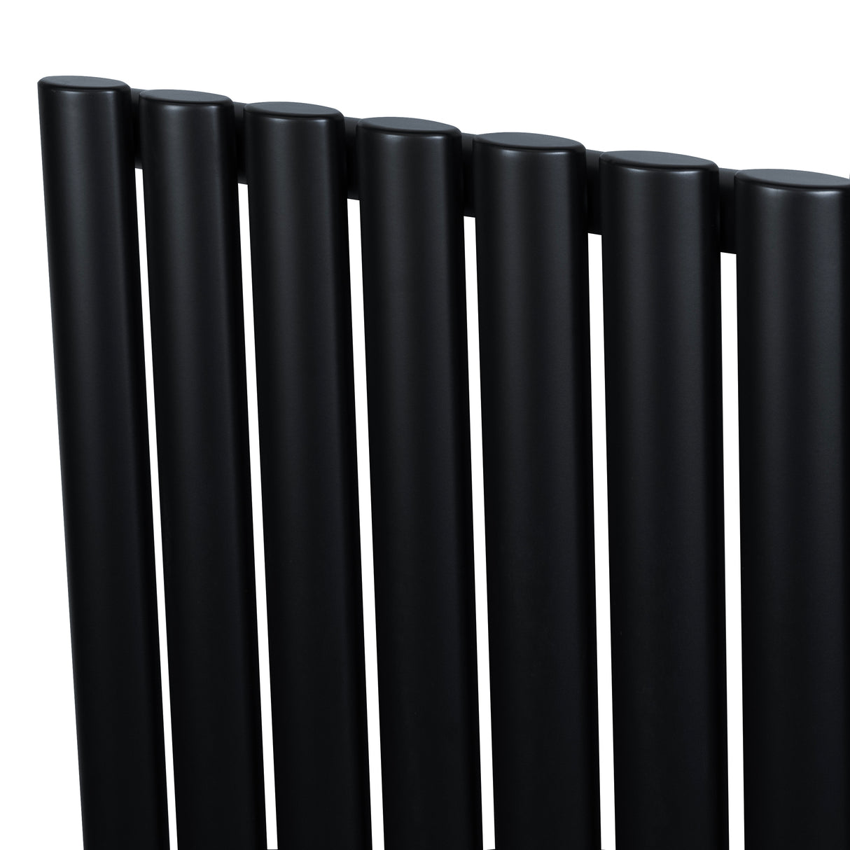 Radiateur à colonnes ovales noir, 1 panneau, 600 x 780 mm, avec finition lisse et moderne, idéal pour un intérieur élégant