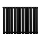 Radiateur à colonnes ovales noir, 600 x 780 mm, avec finition lisse et design moderne, idéal pour un chauffage efficace et esthétique