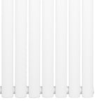 Radiateur à colonnes ovales blanc, 1 panneau, dimensions 600 x 780 mm, surface lisse et finition brillante, design moderne et élégant