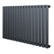 Radiateur à colonnes ovales gris anthracite, 1 panneau, dimensions 600 x 1020 mm, surface lisse et finition moderne