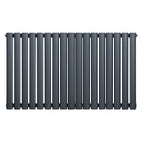 Radiateur à colonnes ovales gris anthracite, 1 panneau, dimensions 600 x 1020 mm, surface lisse et finition moderne