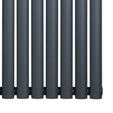 Radiateur à colonnes ovales gris anthracite, 1 panneau, dimensions 600 x 1020 mm, surface lisse et finition moderne
