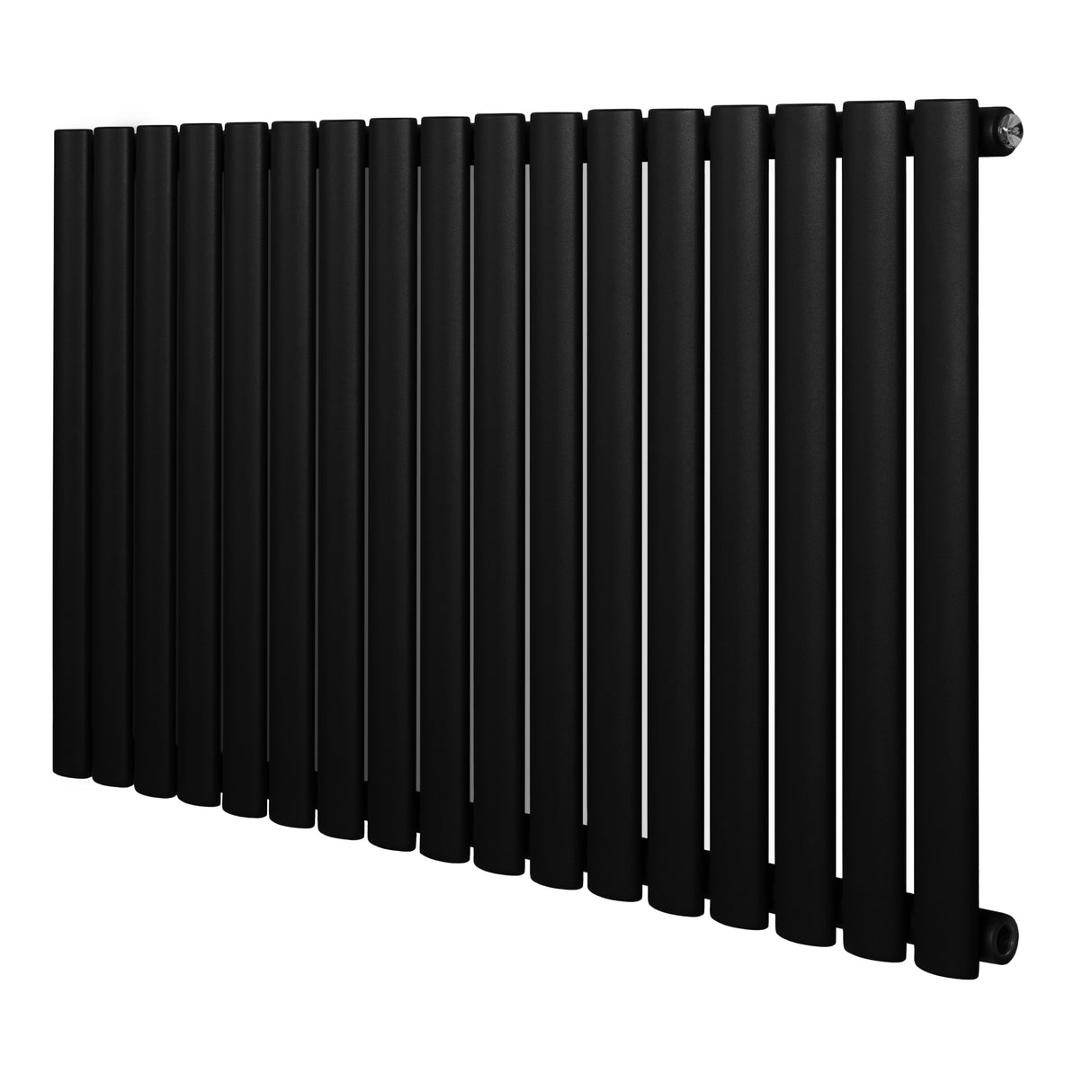 Radiateur à colonnes ovales noir, 600 x 1020 mm, avec finition lisse et design moderne, idéal pour un intérieur élégant