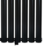 Radiateur à colonnes ovales noir, 1 panneau, 600 x 1020 mm, avec une finition lisse et des lignes épurées pour un design moderne
