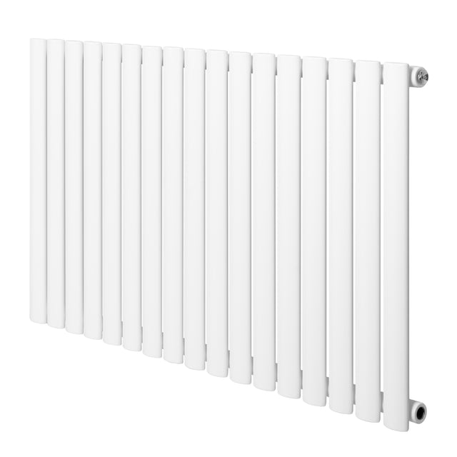 Radiateur à colonnes ovales blanc, 1 panneau, dimensions 600 x 1020 mm, design moderne avec surface lisse et finition mate