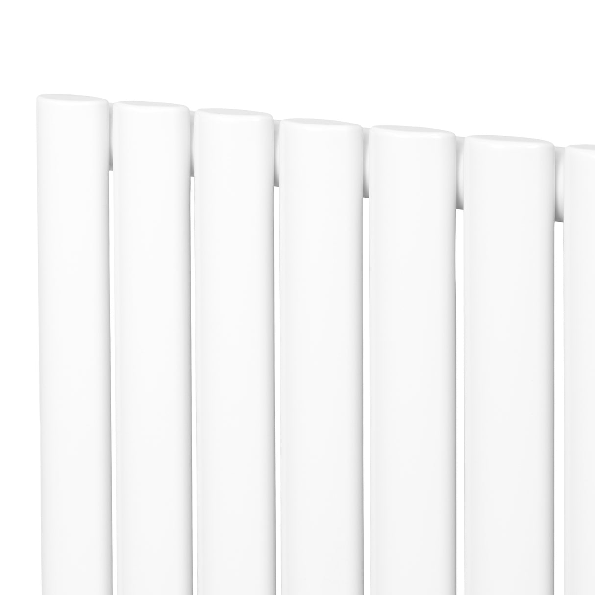 Radiateur à colonnes ovales blanc, 1 panneau, dimensions 600 x 1020 mm, surface lisse et brillante, design moderne et élégant