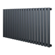 Radiateur à colonnes ovales gris anthracite, 1 panneau, dimensions 600 x 1200 mm, finition lisse et moderne, design élégant et fonctionnel