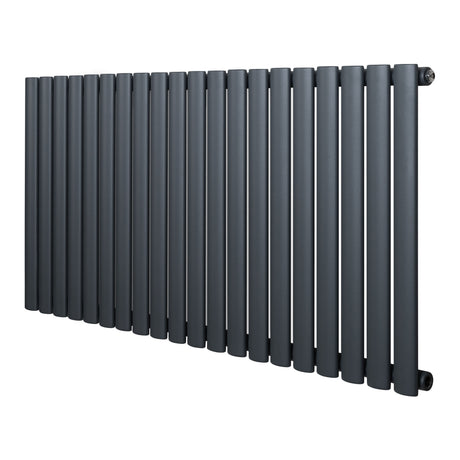 Radiateur à colonnes ovales gris anthracite, 1 panneau, dimensions 600 x 1200 mm, finition lisse et moderne, design élégant et fonctionnel