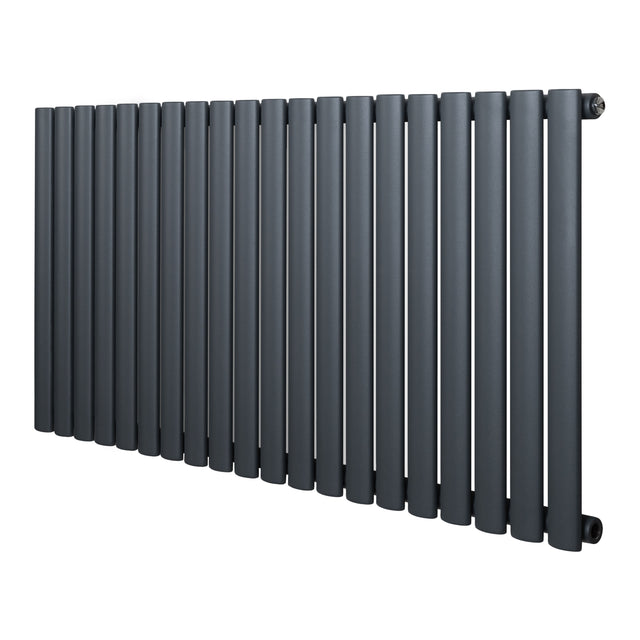Radiateur à colonnes ovales gris anthracite, 1 panneau, dimensions 600 x 1200 mm, finition lisse et moderne, design élégant et fonctionnel