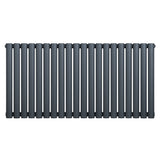 Radiateur à colonnes ovales gris anthracite, 1 panneau, 600 x 1200 mm, avec une surface lisse et un design moderne et élégant