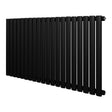 Radiateur à colonnes ovales noir, 600 x 1200 mm, avec finition lisse et design moderne, idéal pour un intérieur élégant et contemporain