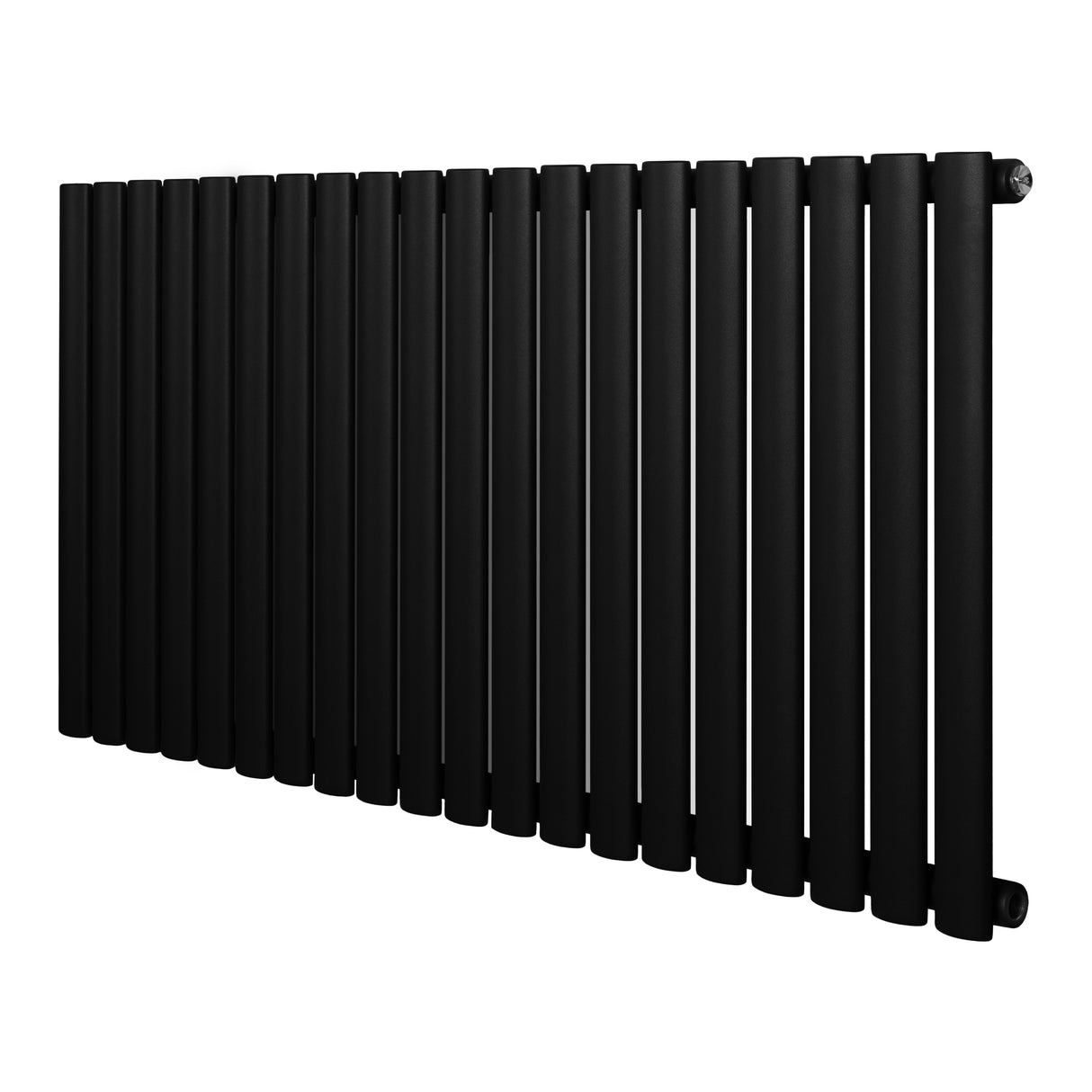 Radiateur à colonnes ovales noir, 600 x 1200 mm, avec finition lisse et design moderne, idéal pour un intérieur élégant et contemporain