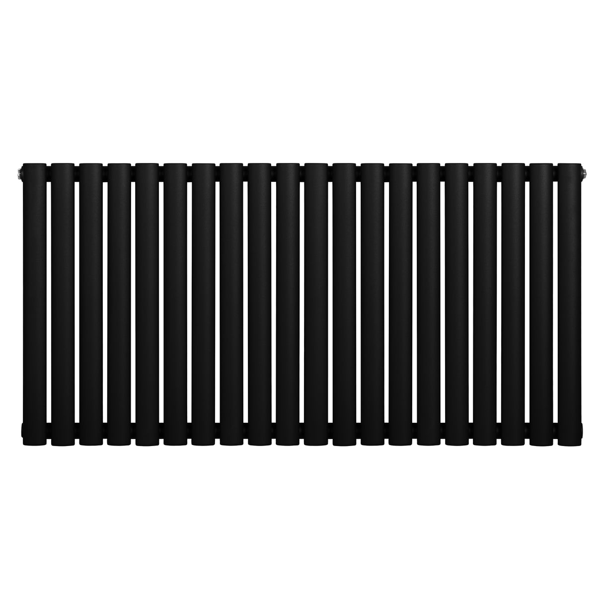 Radiateur à colonnes ovales noir, 600 x 1200 mm, avec une surface lisse et des lignes épurées, idéal pour un intérieur moderne