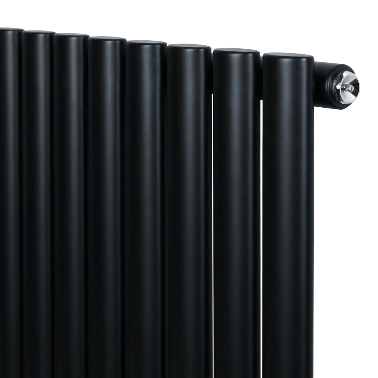 Radiateur à colonnes ovales noir, 600 x 1440 mm, avec finition lisse et moderne, idéal pour un chauffage efficace et esthétique