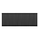 Radiateur à colonnes ovales noir, 600 x 1620 mm, avec surface lisse et finition mate, idéal pour un chauffage efficace et élégant