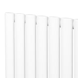 Radiateur à colonnes ovales blanc, 600 x 1620 mm, avec une surface lisse et brillante, idéal pour un chauffage efficace et esthétique