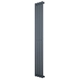 Radiateur à colonnes ovales gris anthracite, 1 panneau, dimensions 1600 x 240 mm, design moderne et épuré, surface lisse et élégante