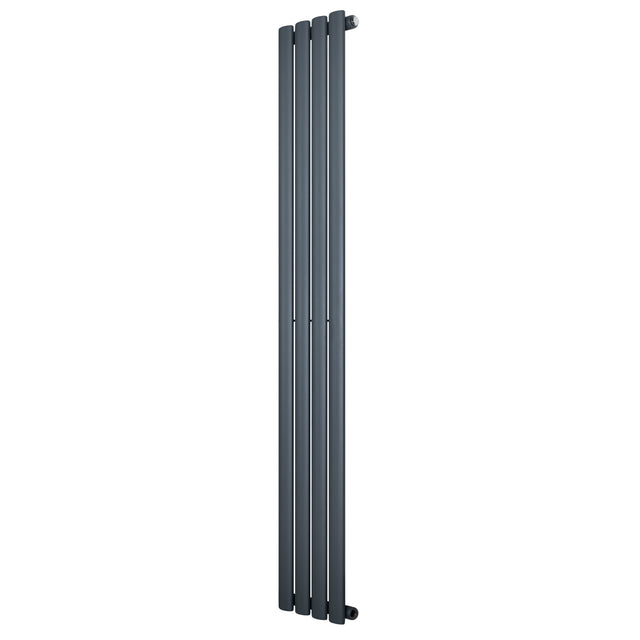 Radiateur à colonnes ovales gris anthracite, 1 panneau, dimensions 1600 x 240 mm, design moderne et épuré, surface lisse et élégante