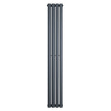 Radiateur à colonnes ovales gris anthracite, 1 panneau, dimensions 1600 x 240 mm, design moderne et élégant, surface lisse et mate