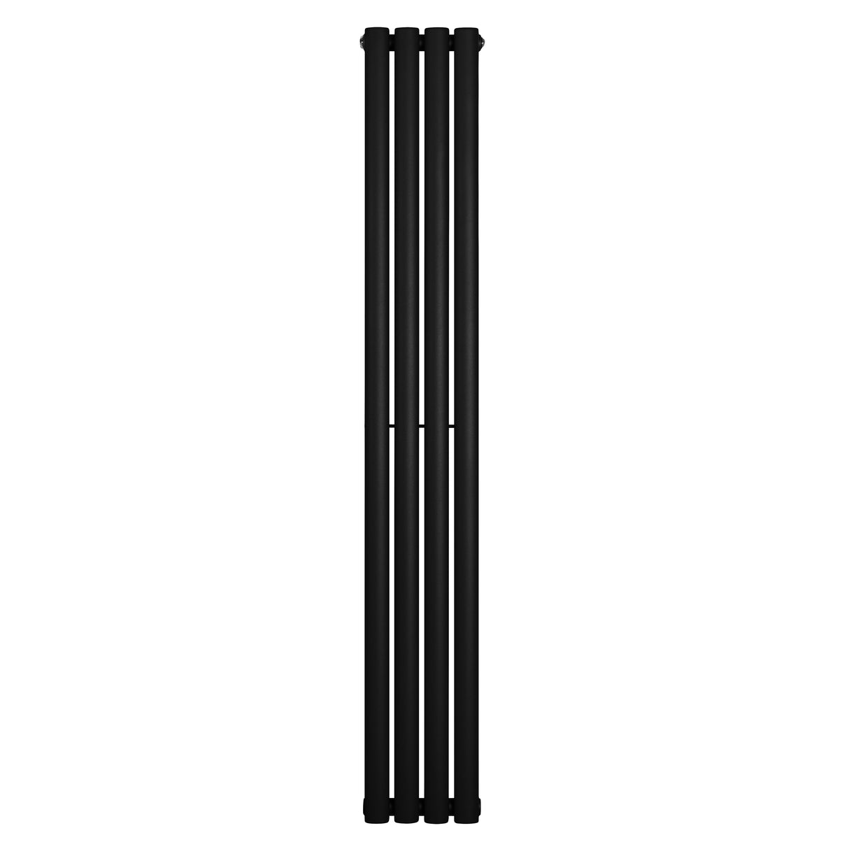 Radiateur à colonnes ovales noir, 1600 x 240 mm, design moderne et épuré, surface lisse et finition mate, idéal pour un intérieur contemporain