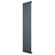 Radiateur à colonnes ovales gris anthracite, 1 panneau, dimensions 1600 x 360 mm, design moderne et élégant, surface lisse