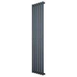 Radiateur à colonnes ovales gris anthracite, 1 panneau, dimensions 1600 x 360 mm, design moderne et élégant, surface lisse