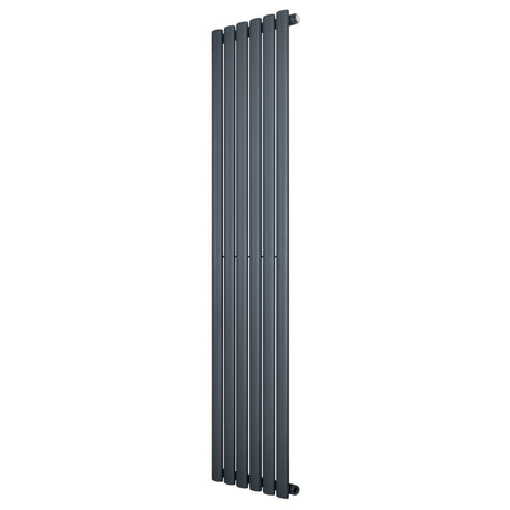Radiateur à colonnes ovales gris anthracite, 1 panneau, dimensions 1600 x 360 mm, design moderne et élégant, surface lisse