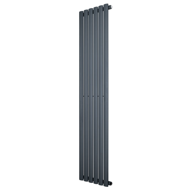 Radiateur à colonnes ovales gris anthracite, 1 panneau, dimensions 1600 x 360 mm, design moderne et élégant, surface lisse