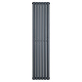 Radiateur à colonnes ovales gris anthracite, 1 panneau, dimensions 1600 x 360 mm, design moderne et épuré, surface lisse et élégante