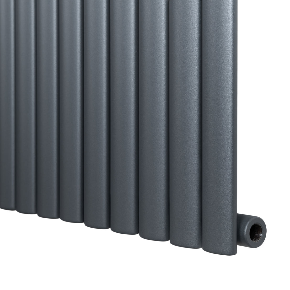 Radiateur à colonnes ovales gris anthracite, 1 panneau, dimensions 1600 x 360 mm, surface lisse et moderne, design élégant