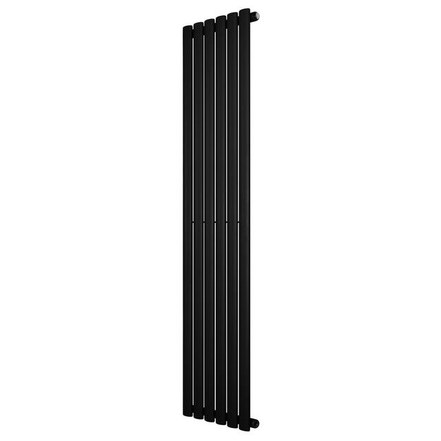 Radiateur à colonnes ovales noir, 1 panneau, dimensions 1600 x 360 mm, design élégant et moderne, surface lisse et finition mate