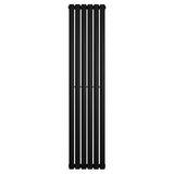 Radiateur à colonnes ovales noir, 1600 x 360 mm, avec un design élégant et moderne, idéal pour un chauffage efficace et esthétique