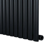 Radiateur à colonnes ovales noir, 1600 x 360 mm, avec surface lisse et finition mate, idéal pour un chauffage efficace et élégant