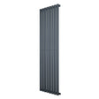 Radiateur à colonnes ovales gris anthracite, 1600 x 480 mm, avec une finition lisse et moderne, idéal pour un intérieur élégant