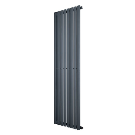 Radiateur à colonnes ovales gris anthracite, 1600 x 480 mm, avec une finition lisse et moderne, idéal pour un intérieur élégant