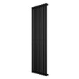 Radiateur à colonnes ovales noir, 1600 x 480 mm, avec une finition lisse et moderne, idéal pour un chauffage efficace et élégant