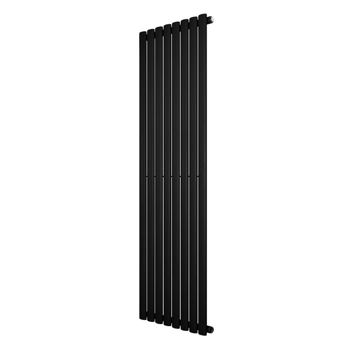 Radiateur à colonnes ovales noir, 1600 x 480 mm, avec une finition lisse et moderne, idéal pour un chauffage efficace et élégant