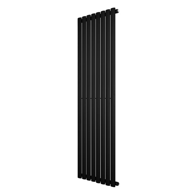 Radiateur à colonnes ovales noir, 1600 x 480 mm, avec une finition lisse et moderne, idéal pour un chauffage efficace et élégant