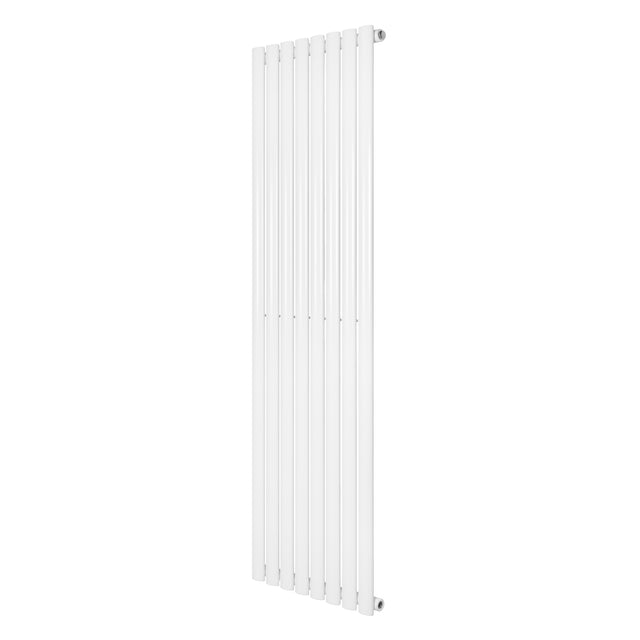 Radiateur à colonnes ovales blanc, 1600 x 480 mm, design moderne avec surface lisse et finition élégante, idéal pour un intérieur contemporain