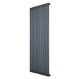 Radiateur à colonnes ovales gris anthracite, 1 panneau, 1600 x 600 mm, design moderne et épuré, surface lisse et élégante