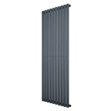 Radiateur à colonnes ovales gris anthracite, 1 panneau, 1600 x 600 mm, design moderne et épuré, surface lisse et élégante