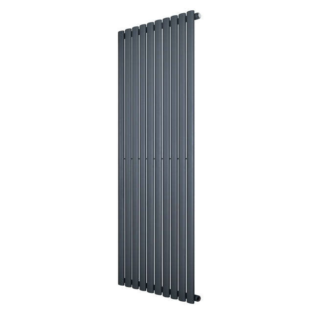 Radiateur à colonnes ovales gris anthracite, 1 panneau, 1600 x 600 mm, design moderne et épuré, surface lisse et élégante