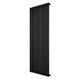 Radiateur à colonnes ovales noir, 1600 x 600 mm, design moderne avec finition lisse et lignes épurées pour un intérieur élégant