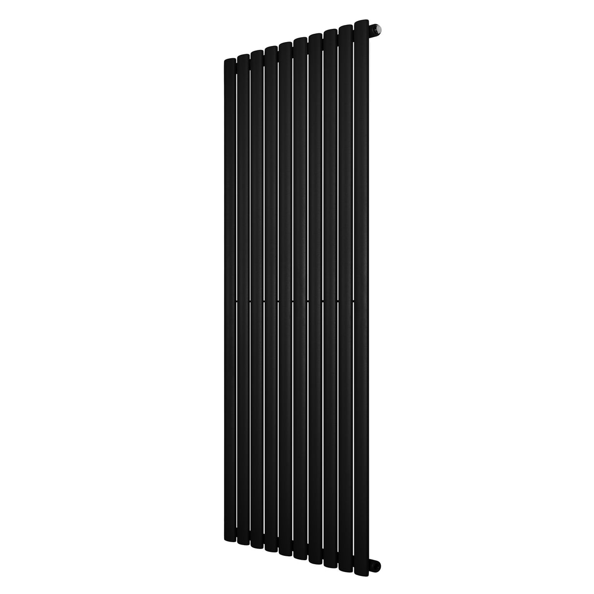 Radiateur à colonnes ovales noir, 1600 x 600 mm, design moderne avec finition lisse et lignes épurées pour un intérieur élégant