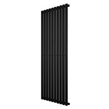 Radiateur à colonnes ovales noir, 1600 x 600 mm, design moderne avec finition lisse et lignes épurées pour un intérieur élégant