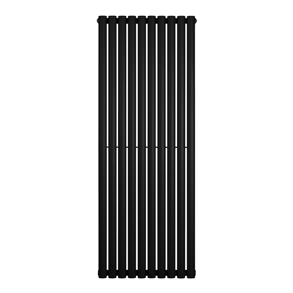 Radiateur à colonnes ovales noir, 1600 x 600 mm, avec une finition lisse et des lignes verticales élégantes pour un style moderne
