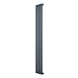 Radiateur à colonnes ovales gris anthracite, 1 panneau, dimensions 1800 x 240 mm, design moderne et élégant, surface lisse et épurée