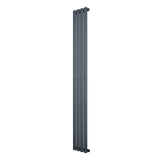 Radiateur à colonnes ovales gris anthracite, 1 panneau, dimensions 1800 x 240 mm, design moderne et élégant, surface lisse et épurée