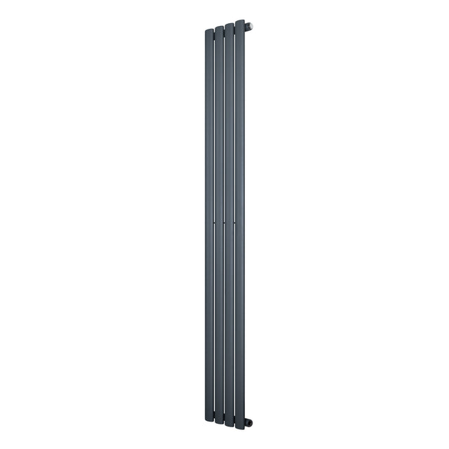 Radiateur à colonnes ovales gris anthracite, 1 panneau, dimensions 1800 x 240 mm, design moderne et élégant, surface lisse et épurée
